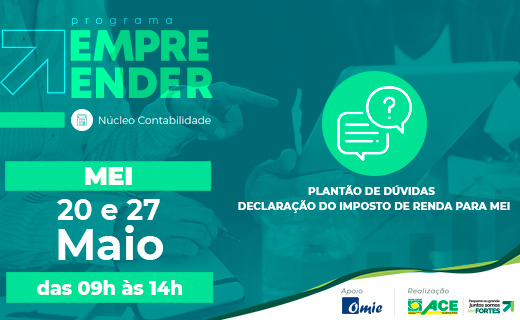 Plantão de dúvidas IR MEI Maio